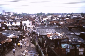 Mumbai slum street scene